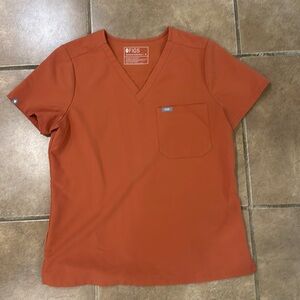 Figs Terracotta 1 pocket scrub top